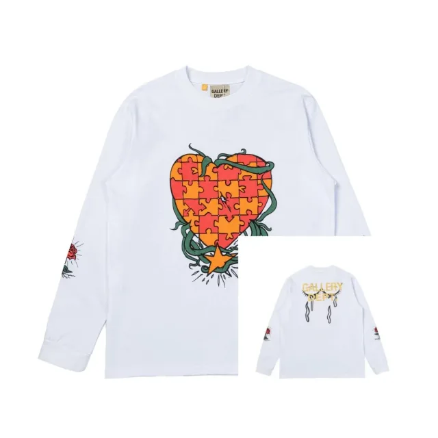 Gallery Dept Heart Puzzle White Long Sleeve T-Shirt